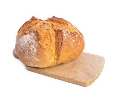 Kesme tahtasıyla geleneksel yuvarlak ekmek