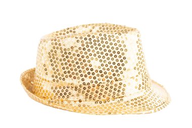 Altın pullu şapka.