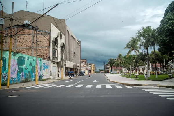 Iquitos, Plaza de Armas广场景观 — 图库照片