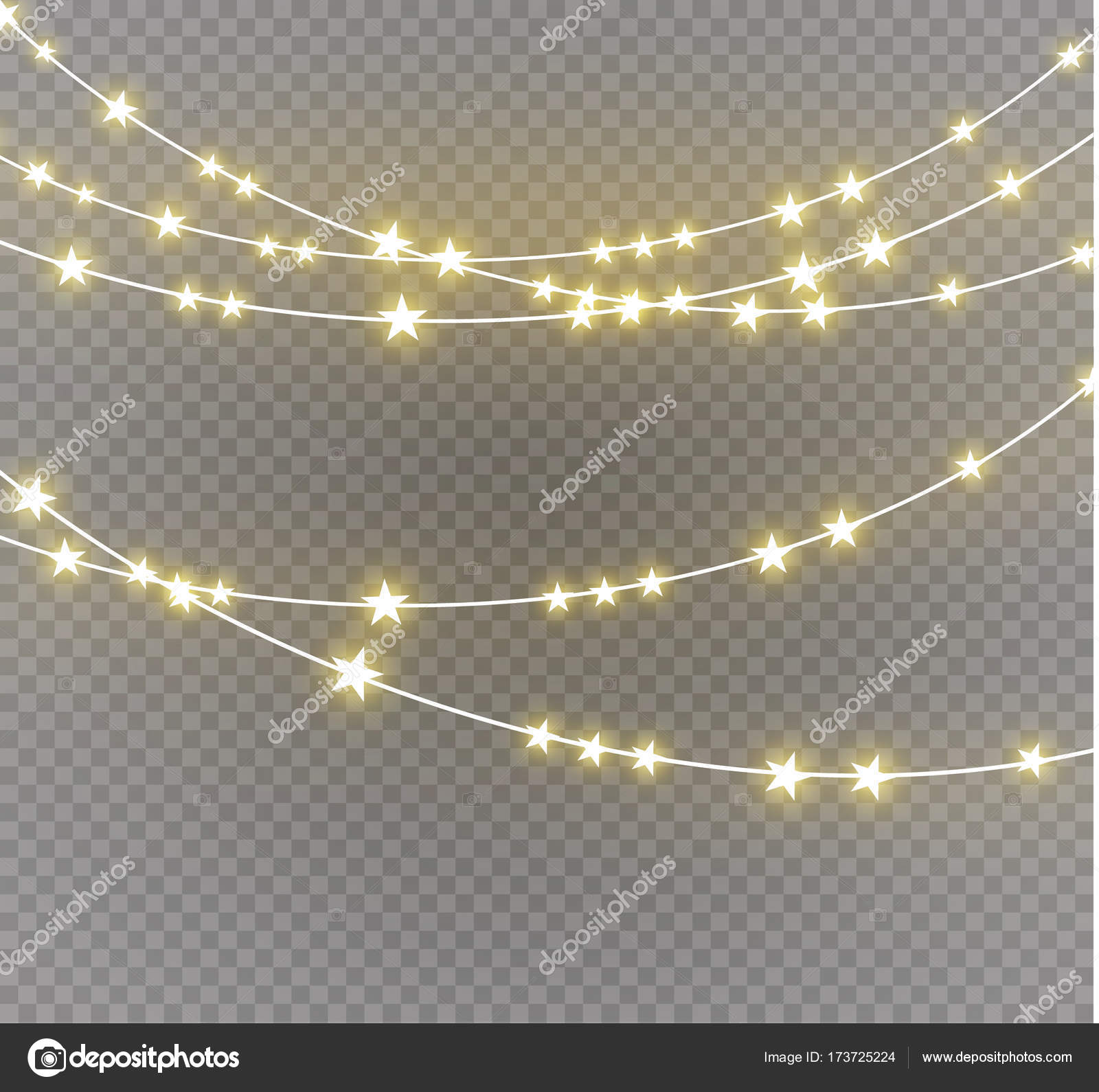 Christmas lights isolated on transparent background Xmas glowing garland — Vector by irina ail