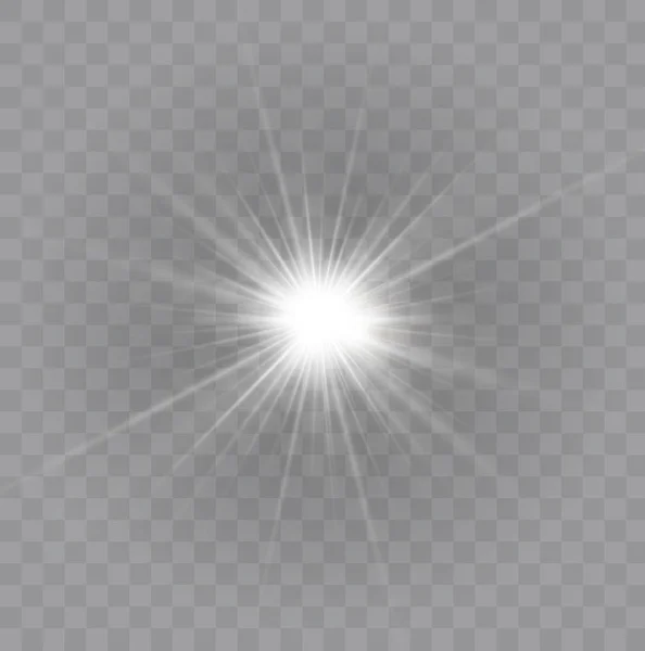 Glow light effect. Star burst with sparkles. Vector illustration. — Stock Vector