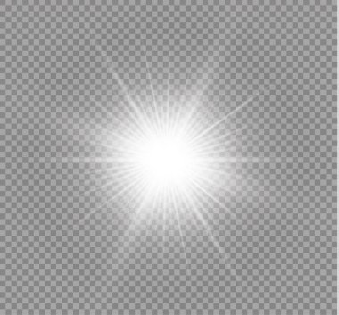 Parlak ışık efekti. Parıltılı yıldız patlaması. Vektör illüstrasyonu.