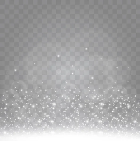 Etincelles blanches et étoiles dorées scintillent effet de lumière spécial. Vector scintille sur fond transparent. Résumé de Noël — Image vectorielle