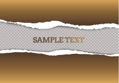 Metin, vektör sanatı ve illüstrasyon için alanı olan pürüzsüz yırtık kağıt ve şeffaf arkaplan.