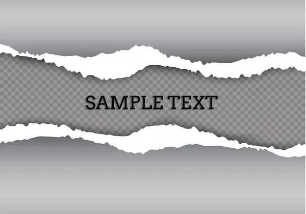 Seamless ripped paper and transparent background with space for text, vector art and illustration. — Stock Vector