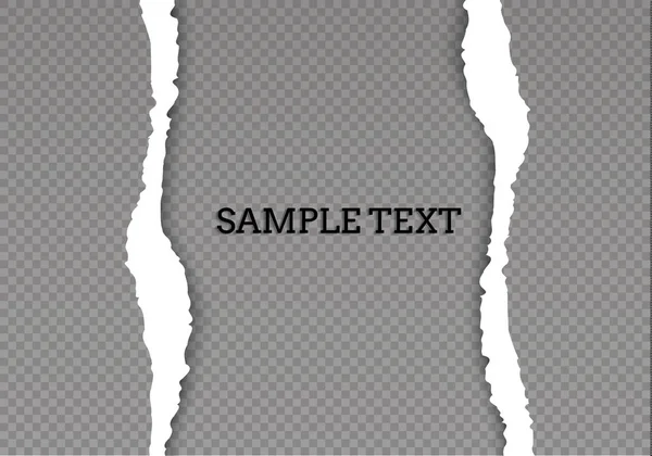 Naadloos gescheurd papier en transparante achtergrond met ruimte voor tekst, vectorkunst en illustratie. — Stockvector