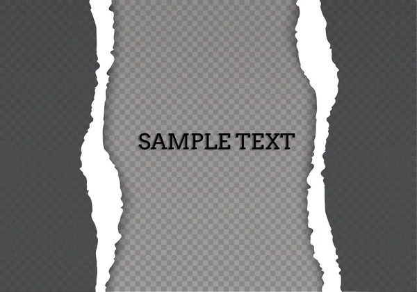 Nahtlos zerrissenes Papier und transparenter Hintergrund mit Platz für Text, Vektorgrafik und Illustration. — Stockvektor