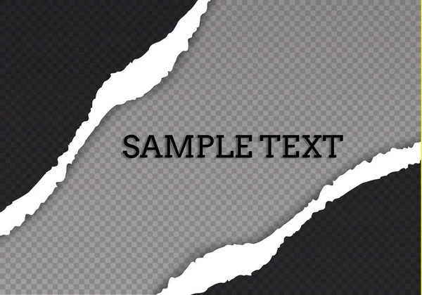 Seamless ripped paper and transparent background with space for text, vector art and illustration. — Stock Vector