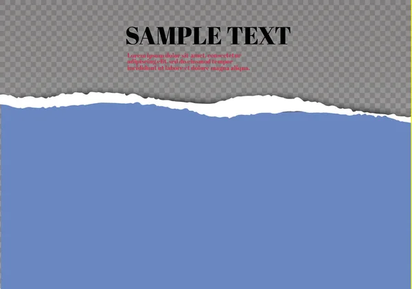 Sömlöst rippat papper och transparent bakgrund med utrymme för text, vektorkonst och illustration. — Stock vektor