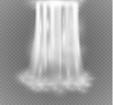 Şelale, şeffaf background.vector illüstrasyon izole. Su akışı