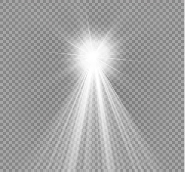 Vector spotlight. Ljus effectlight beam isolerad på transparent bakgrund. Vektorillustration — Stock vektor