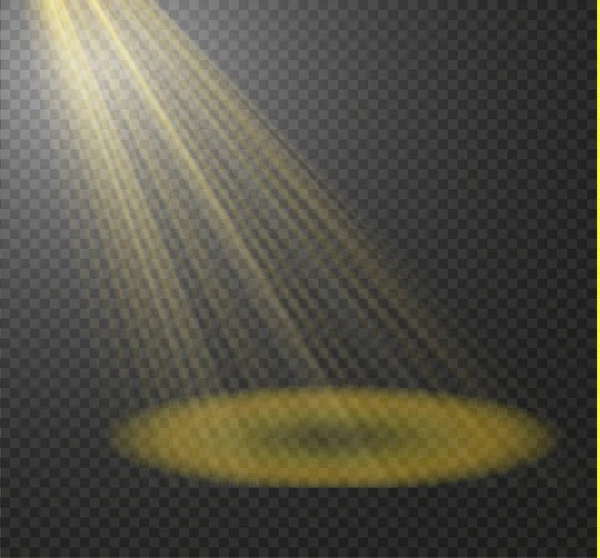 Holofotes vetoriais. Luz effectlight feixe isolado em fundo transparente. Ilustração vetorial — Vetor de Stock