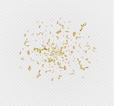 Altın konfeti, hücresel arka plan üzerinde izole. Festival vektör çizim şerit beyaz arka plan üzerinde küçük konfeti. Festival olay ve parti. Vektör sarı.