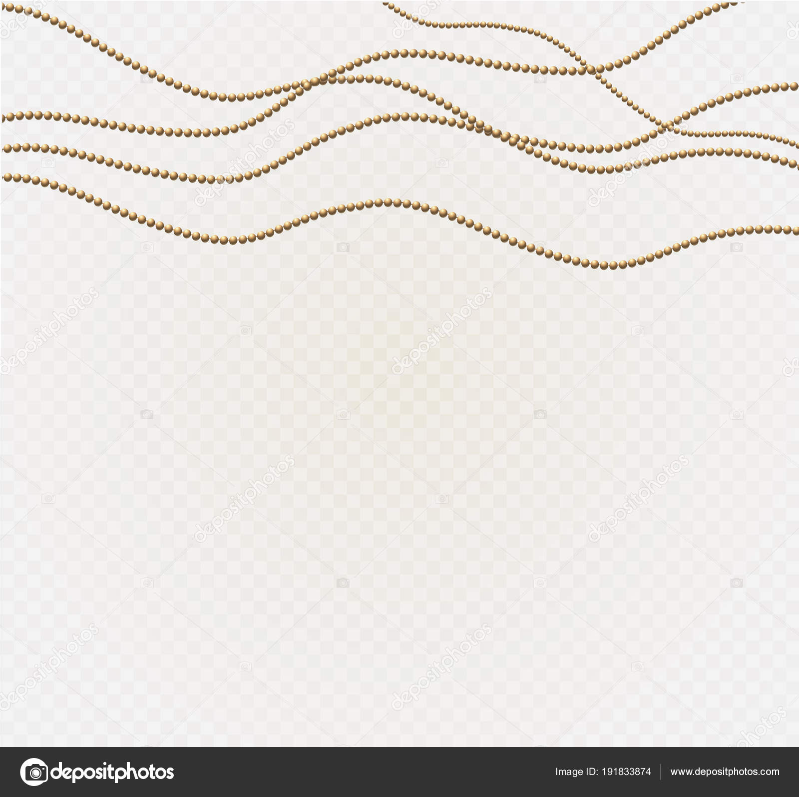 A Beautiful Chain Of Golden Color String Beads Are Realistic