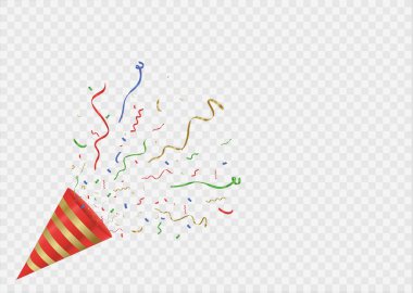 Altın flamalar ayarlayın. Altın yılan gibi şeritler, şeffaf arka plan üzerinde izole. Parti için dekorasyon, doğum günü kutlamak veya Noel karnaval, yeni yıl hediye. Festival dekor. Vektör çizim