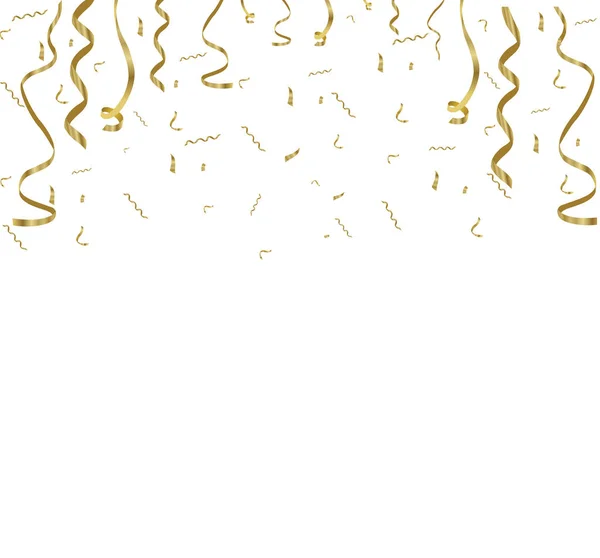 Goldenes Konfetti, isoliert auf zellulärem Hintergrund. festliche Vektorillustration winziges Konfetti mit Schleife auf weißem Hintergrund. Festveranstaltung und Party. Vektor gelb. — Stockvektor
