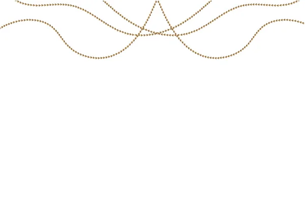 Eine schöne Kette aus goldenen Farb.String Perlen sind realistisch isoliert. dekoratives Element der Goldperle design.Vektor-Illustration. — Stockvektor