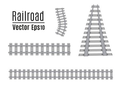 Tren vektör şablonu. İzole Demiryolları kümesi.