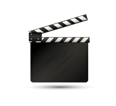 Bir beyaz background.film.time.vector örnek üzerinde gerçekçi clapper.cinema.Board.