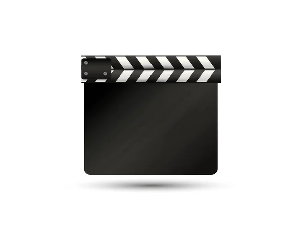 Reális clapper.cinema.Board, a fehér background.film.time.vector illusztráció. — Stock Vector