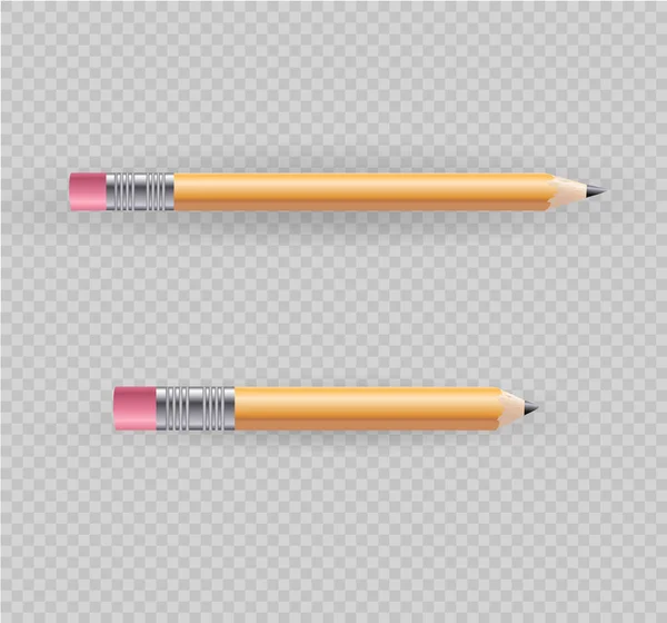 Krásné izolované tužka na průhledném pozadí. Vektorové ilustrace. — Stockový vektor