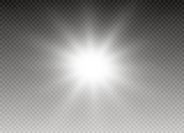 Parlak ışık efekti. Parıltılı yıldız patlaması. Vektör illüstrasyonu.