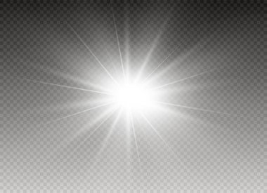 Parlak ışık efekti. Parıltılı yıldız patlaması. Vektör illüstrasyonu.