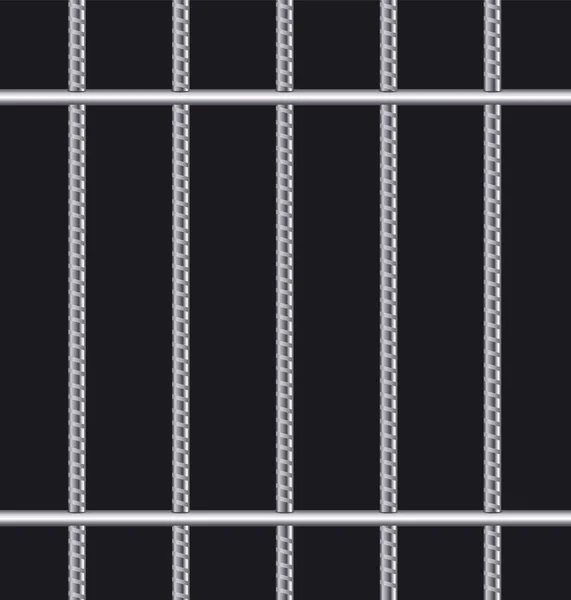 Realistiska metall fängelse galler. Thuster maskin, järn fängelse cell.metallic produkt. Vector ilustration. — Stock vektor