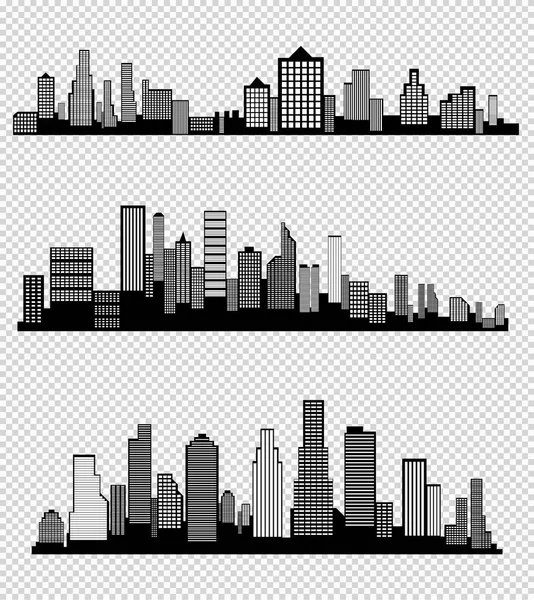 A silhueta da cidade em um estilo plano. Ilustração urbana moderna do landscape.vector — Vetor de Stock