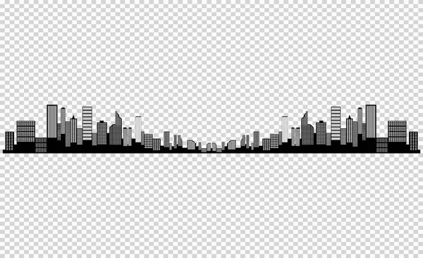 Het silhouet van de stad in een vlakke stijl. Moderne stedelijke landscape.vector afbeelding — Stockvector