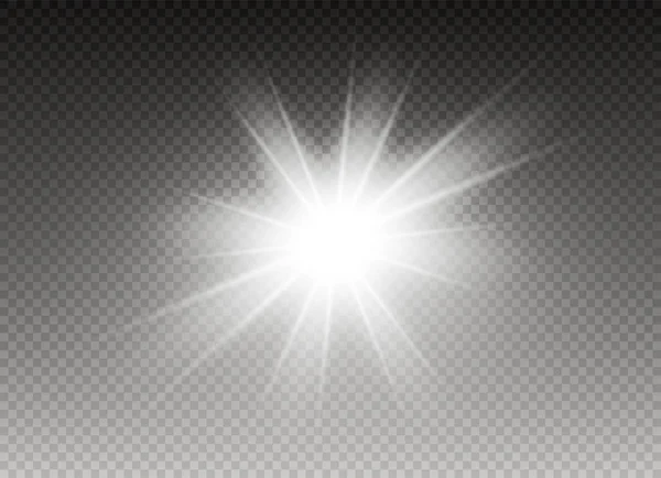 Efeito de luz brilhante. Estrela explodiu com brilhos. Ilustração vetorial . — Vetor de Stock