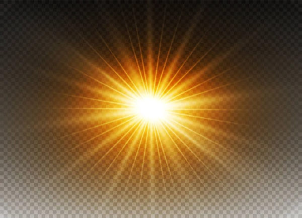 Glow light effect. Star burst with sparkles. Vector illustration. — Stock Vector