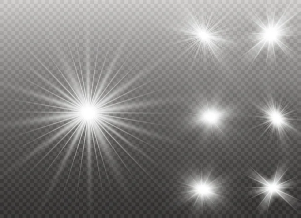 Efeito de luz brilhante. Estrela explodiu com brilhos. Ilustração vetorial . —  Vetores de Stock