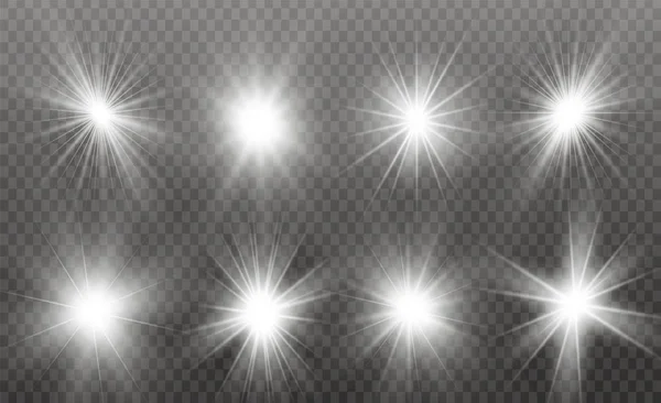 Glow light effect. Star burst with sparkles. Vector illustration. — Stock Vector