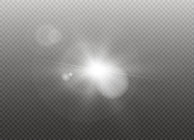 Vektör şeffaf güneş ışığı özel lens flare ışığı efekti. Güneş flash.