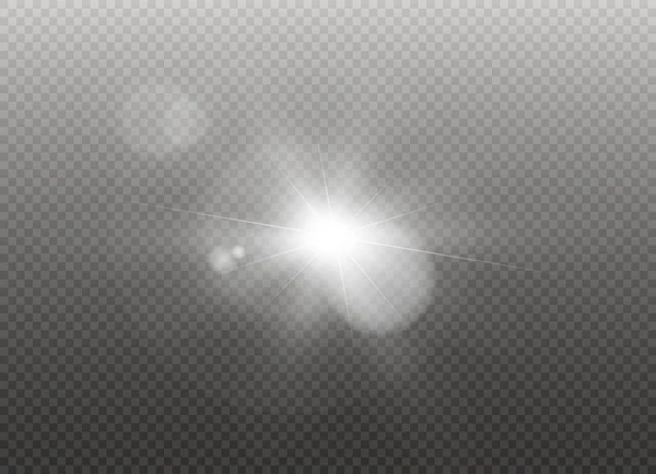 Vector transparante zonlicht speciale lens flare lichteffect. Zon flash. — Stockvector