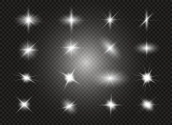 Glow light effect. Star burst with sparkles. Vector illustration. — Stock Vector