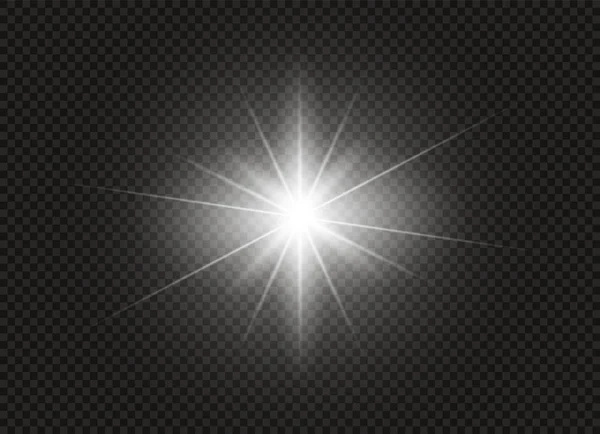 चमक प्रकाश प्रभाव। तारा चमक के साथ फट गया। वेक्टर चित्र . — स्टॉक वेक्टर