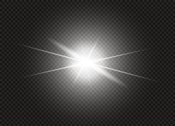 Efecto de luz brillante. Estrella reventó con destellos. Ilustración vectorial . — Archivo Imágenes Vectoriales