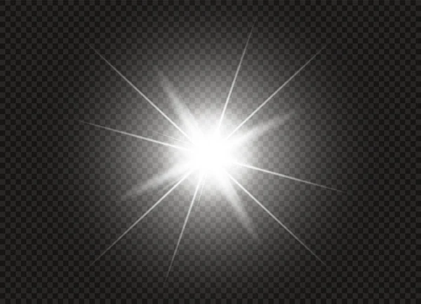 Glow light effect. Star burst with sparkles. Vector illustration. — Stock Vector