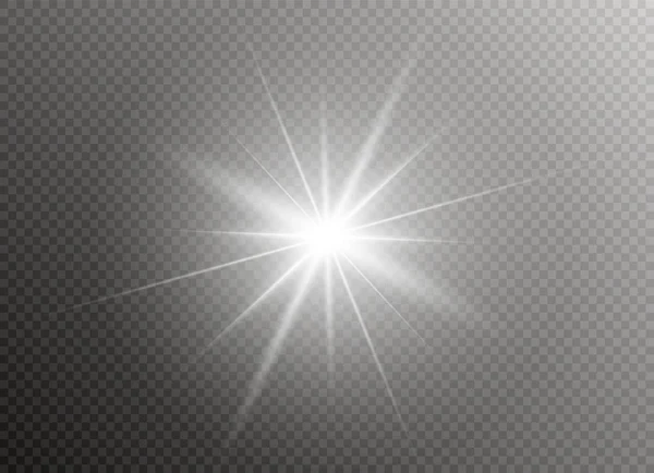 Glow light effect. Star burst with sparkles. Vector illustration. — Stock Vector