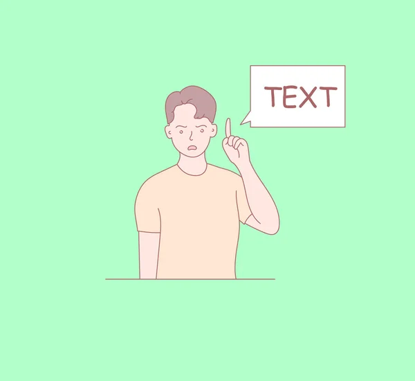 Man, tablett, text — Stock vektor