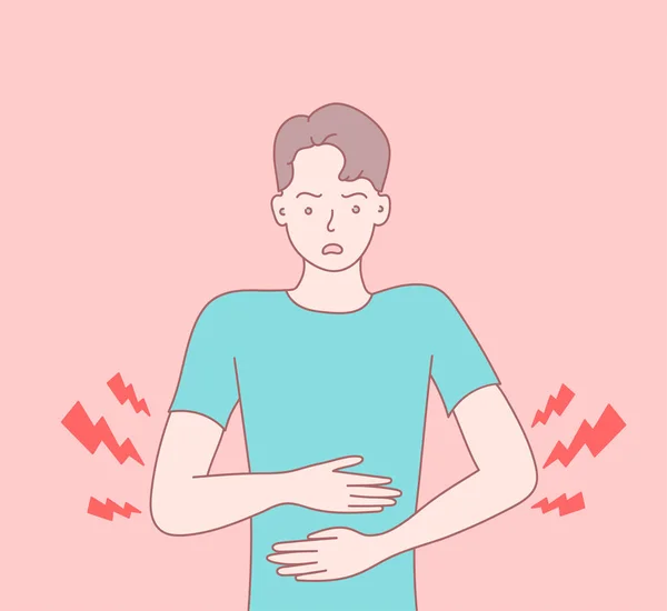 Hombres con dolor de espalda — Vector de stock