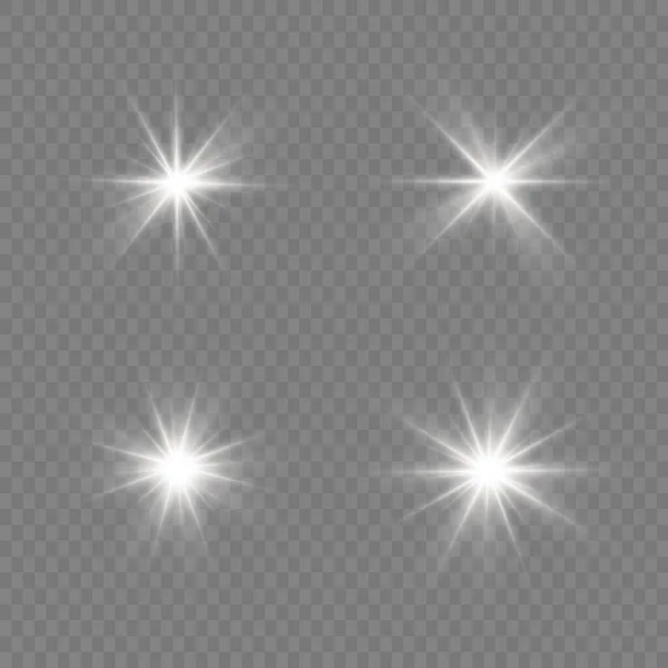 Λευκό φωτεινό αστέρι. — Διανυσματικό Αρχείο