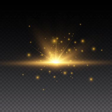 Parlayan şeffaf güneş.