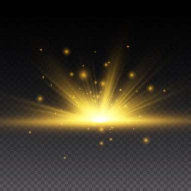 Parlayan şeffaf güneş.