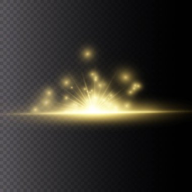 Parlayan şeffaf güneş.