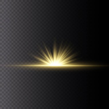 Parlayan şeffaf güneş.