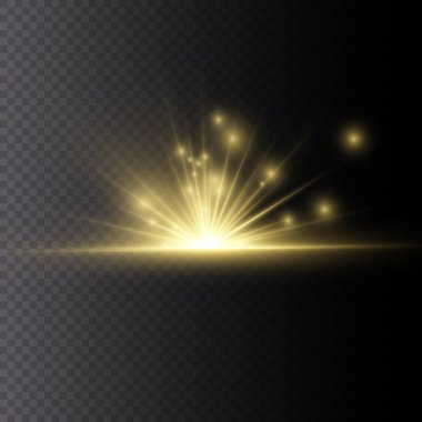 Parlayan şeffaf güneş.