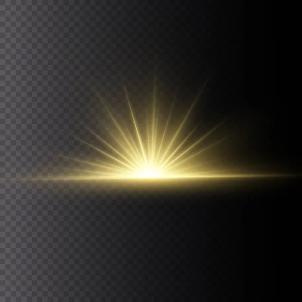 Sol brillante transparente . — Vector de stock